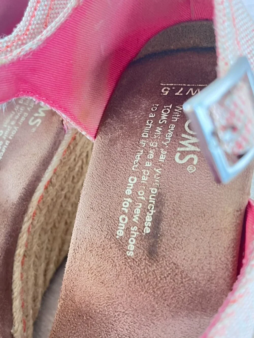 TOMS Women's Clarissa Wedge Espadrille Coral, Orange Tangerine Size 7.5W